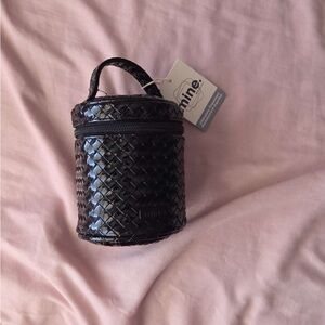 Mine Black Woven Cosmetic Bag